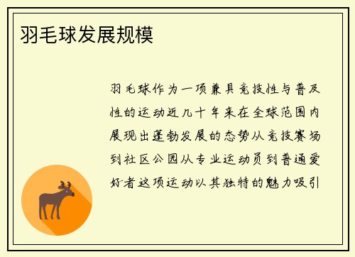 羽毛球发展规模